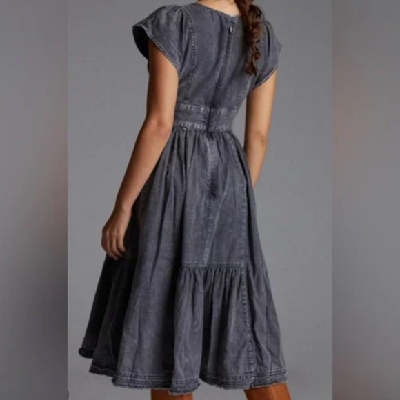 Pilcro Midi Denim Dress Size 0 - Picture 2 of 14